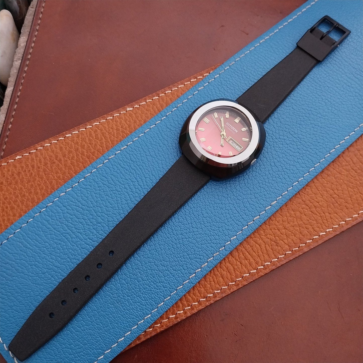 18mm 1960s-1970s German Black Synthetic Unused Vintage Watch Strap