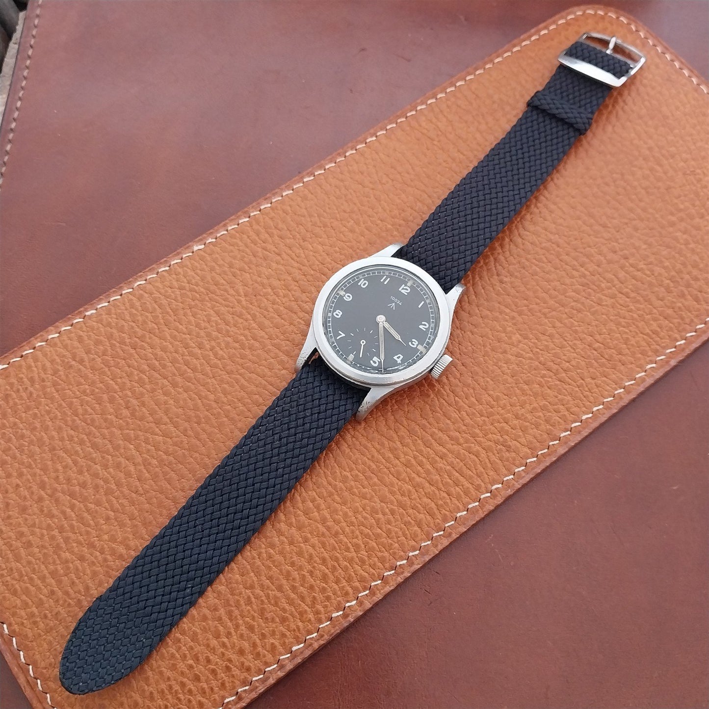 Vintage 18mm Braided Perlon Dark Blue 1960s Single Pass Unused Watch Strap