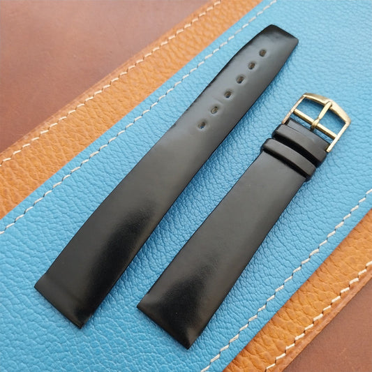 Vintage Alexander 18mm Black Corfam Unused Tapered 18/15 Classic Watch Strap