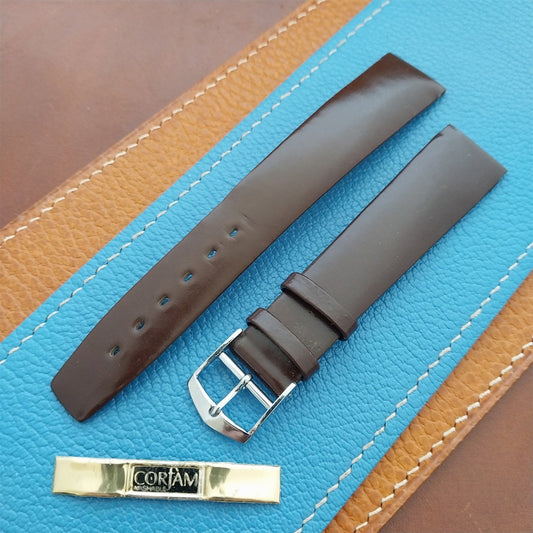 Vintage Alexander 18mm Brown Corfam Classic Tapered 18/15 Classic Watch Strap