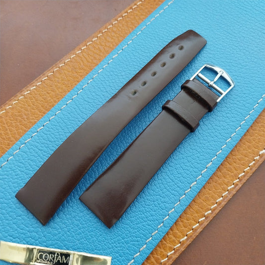 Vintage Alexander 18mm Brown Corfam Classic Tapered 18/15 Classic Watch Strap