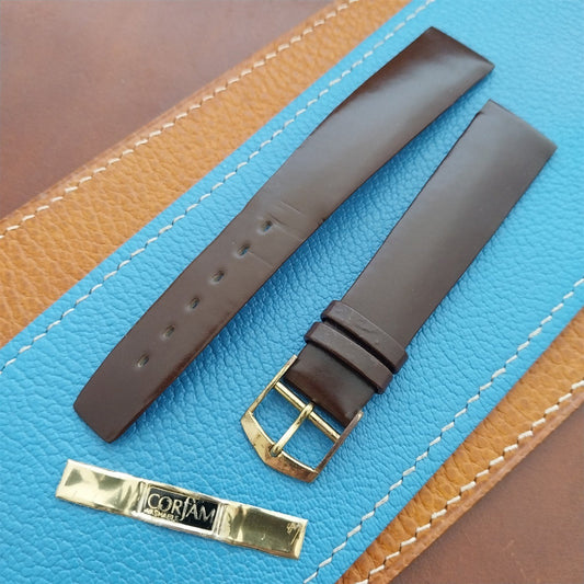 Vintage Alexander 18mm Brown Corfam Classic Tapered 18/15 Classic Watch Strap