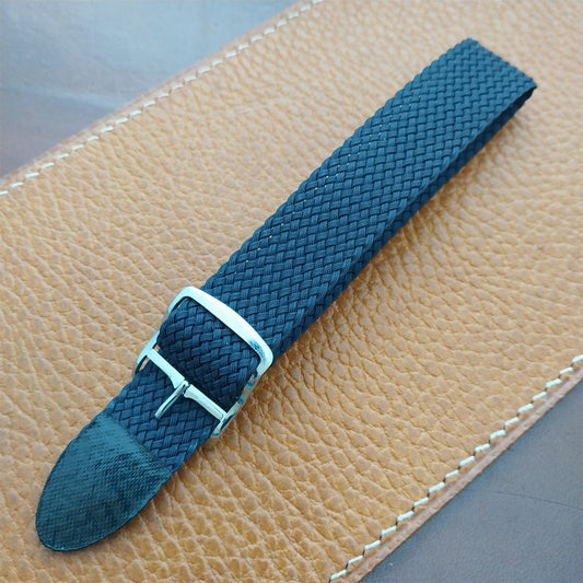Vintage 18mm Braided Perlon Dark Blue 1960s Single Pass Unused Watch Strap