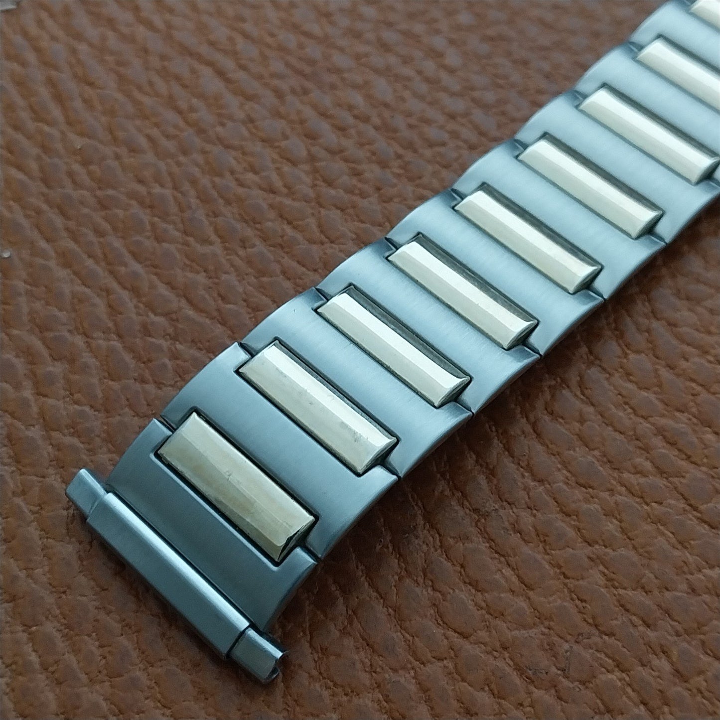 Speidel Wide Stainless Steel & Gold Long Expansion Unused Vintage Watch Band