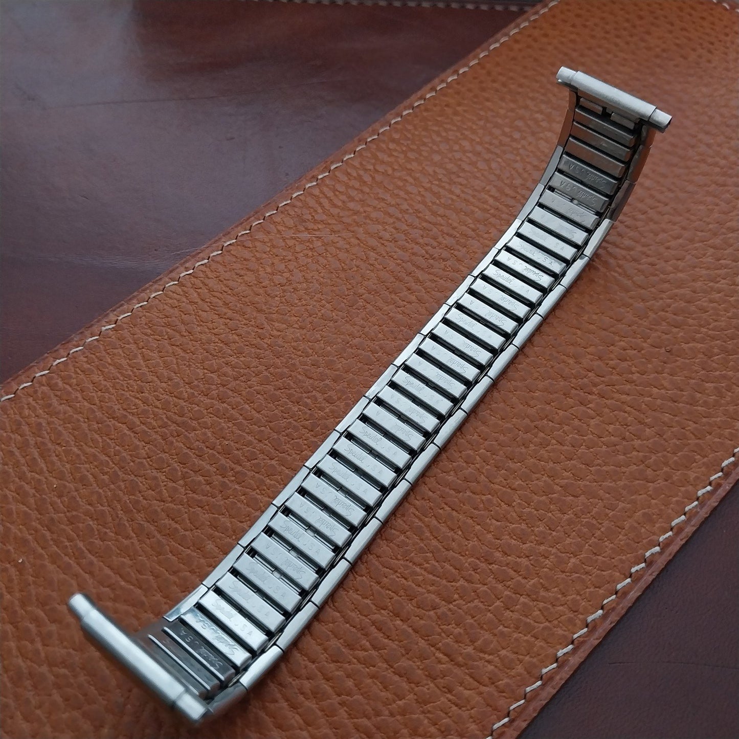 Speidel Wide Stainless Steel & Gold Long Expansion Unused Vintage Watch Band