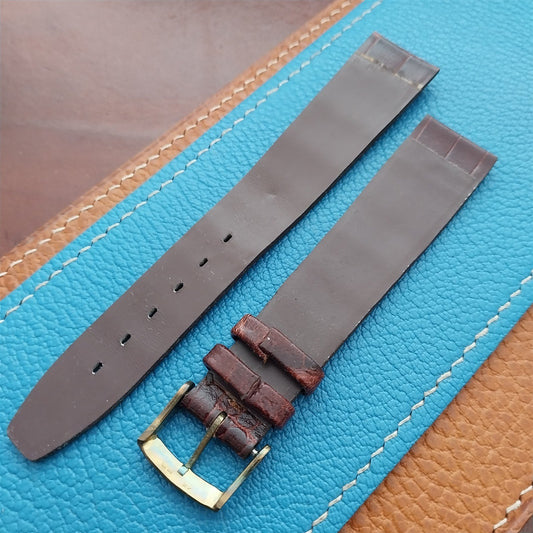 Vintage 18mm Alexander Brown Thin Alligator-Grain Classic 1960s Watch Strap