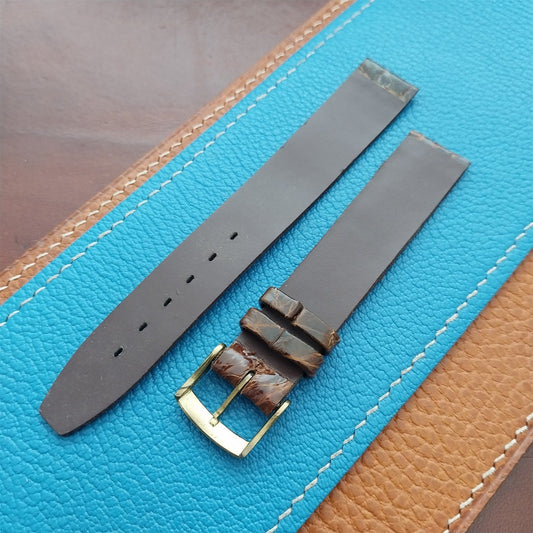 Vintage 5/8" Alexander Brown Thin Alligator Unused Classic 1960s Watch Strap