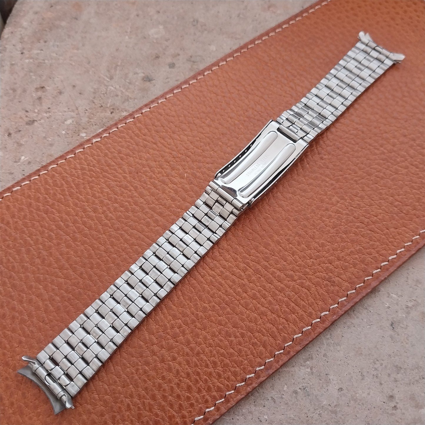18mm Stainless Steel Deployment 1970s Unused nos Vintage Watch Band