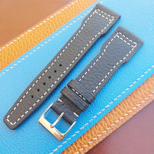22mm Mocha Rios Typhoon Buffalo Leather 22/18 Aviator Pilot Watch Strap