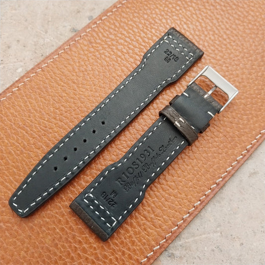 22mm Mocha Rios Typhoon Buffalo Leather Aviator Pilot Watch Strap