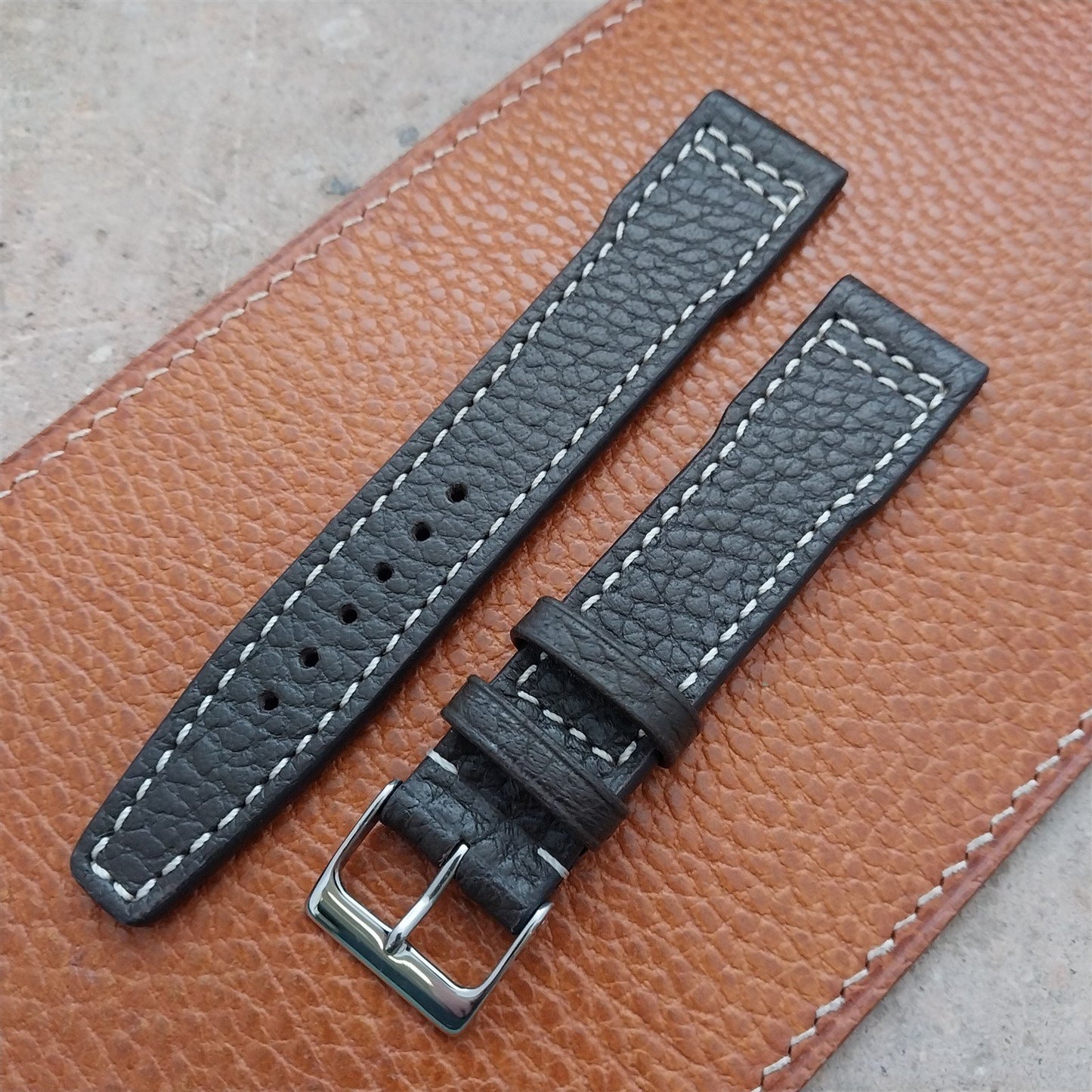 20mm Mocha Rios Typhoon Buffalo Leather 20/18 Aviator Pilot Watch Strap