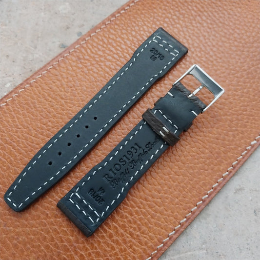 20mm Mocha Rios Typhoon Buffalo Leather 20/18 Aviator Pilot Watch Strap