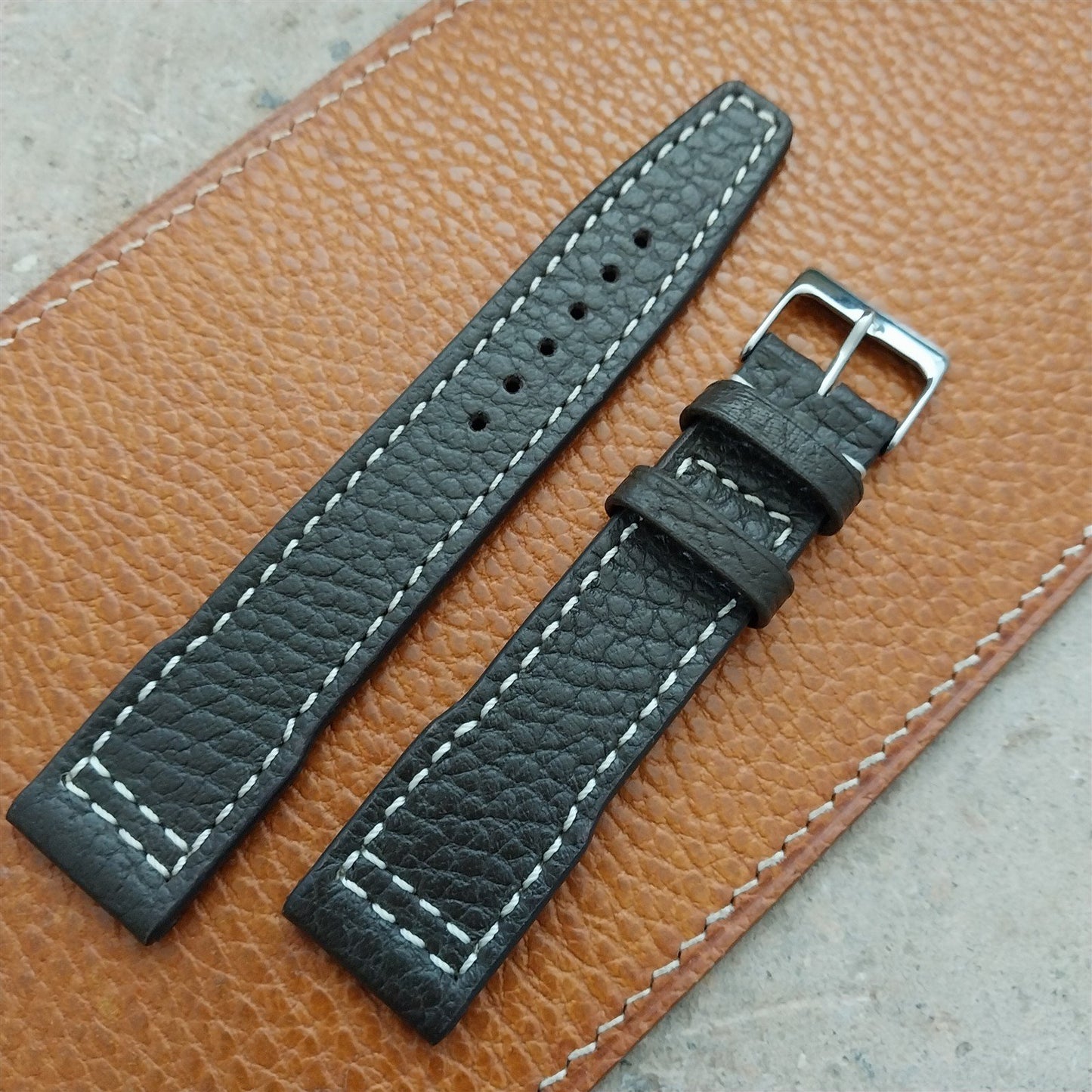 20mm Mocha Rios Typhoon Buffalo Leather 20/18 Aviator Pilot Watch Strap