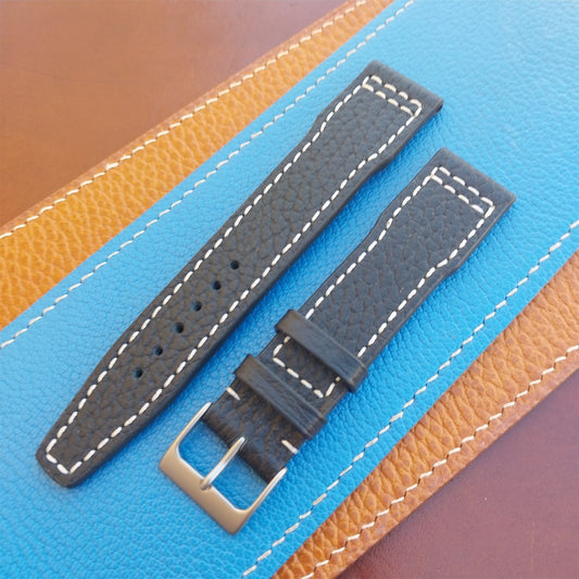 20mm Black Rios Typhoon Buffalo Leather 20/18 Aviator Pilot Watch Strap