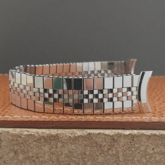 17mm 18mm 19mm 1950s White Gold-Filled Brick Link Vintage Watch Band