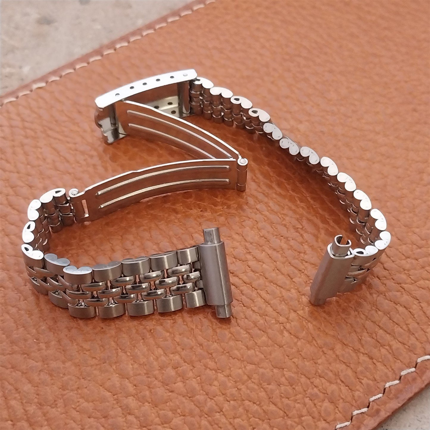 16mm Speidel Rice Beads Stainless Steel Unused Ladies Vintage Watch Band