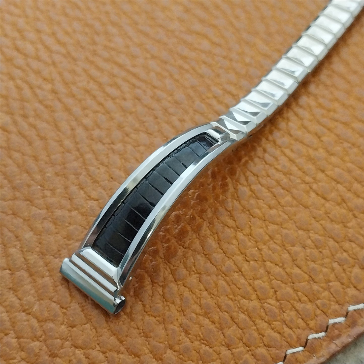 Flex-Let Ladies Stainless & Lizard Unused 1958 Vintage Cocktail Watch Band