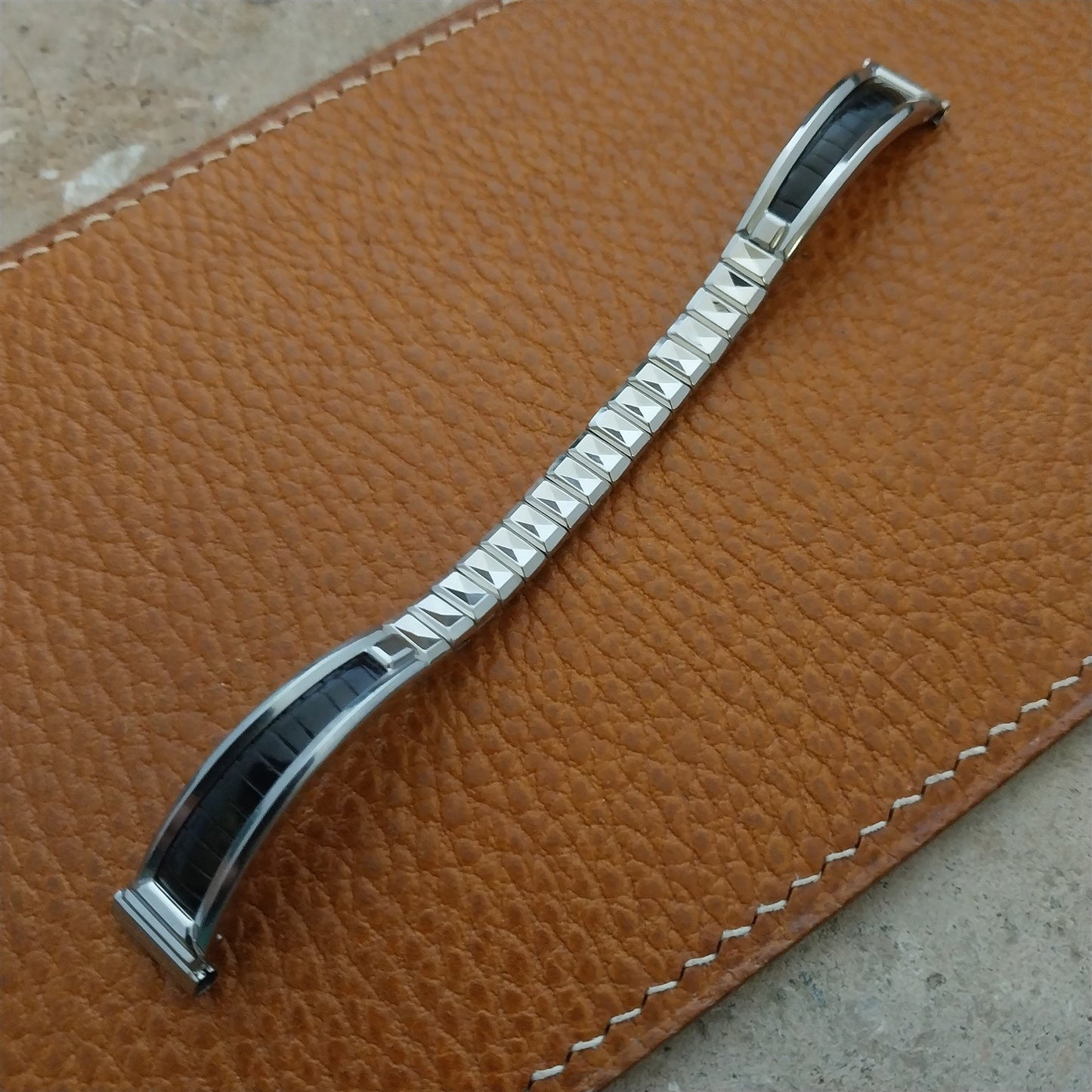 Flex-Let Ladies Stainless & Lizard Unused 1958 Vintage Cocktail Watch Band
