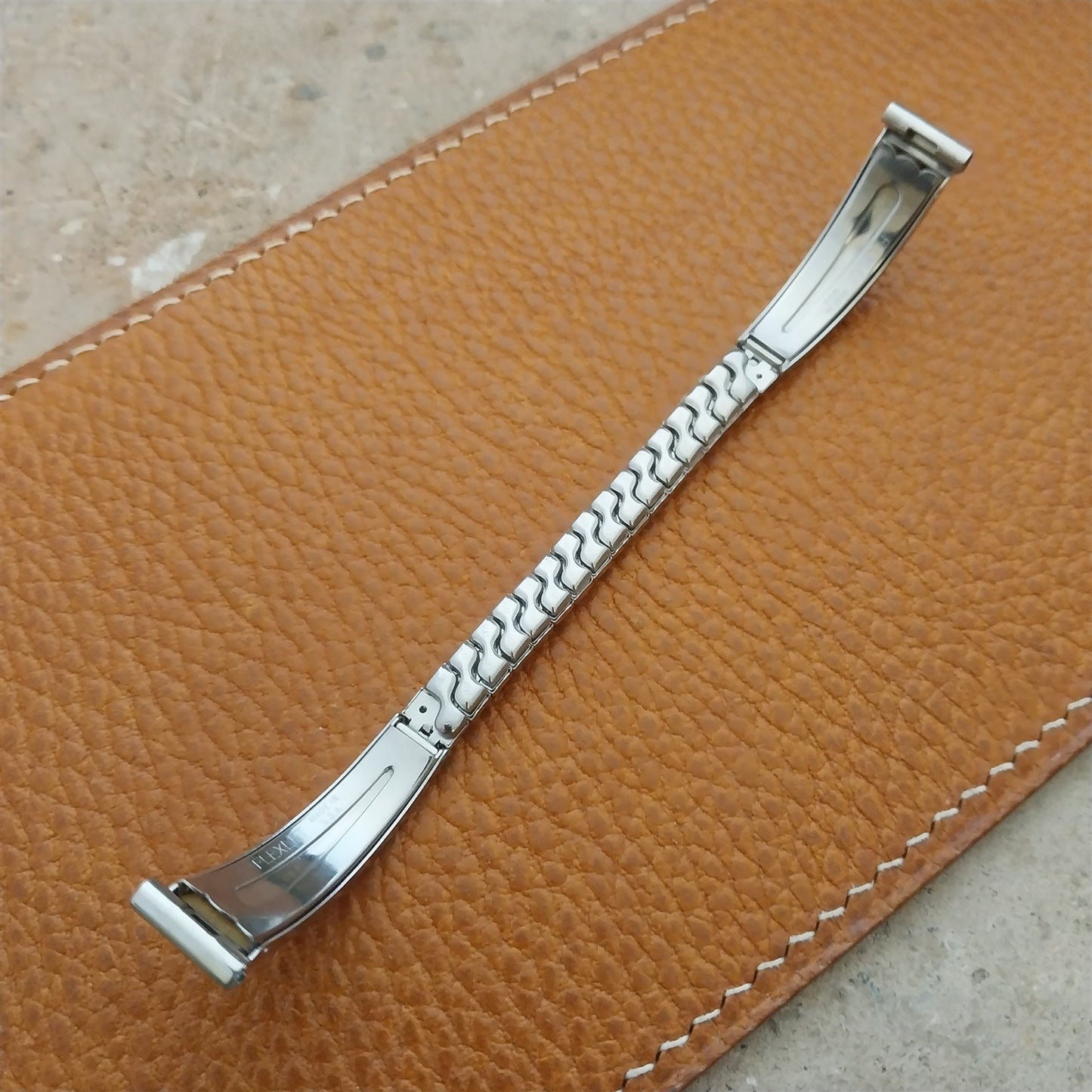 Flex-Let Ladies Stainless & Lizard Unused 1958 Vintage Cocktail Watch Band