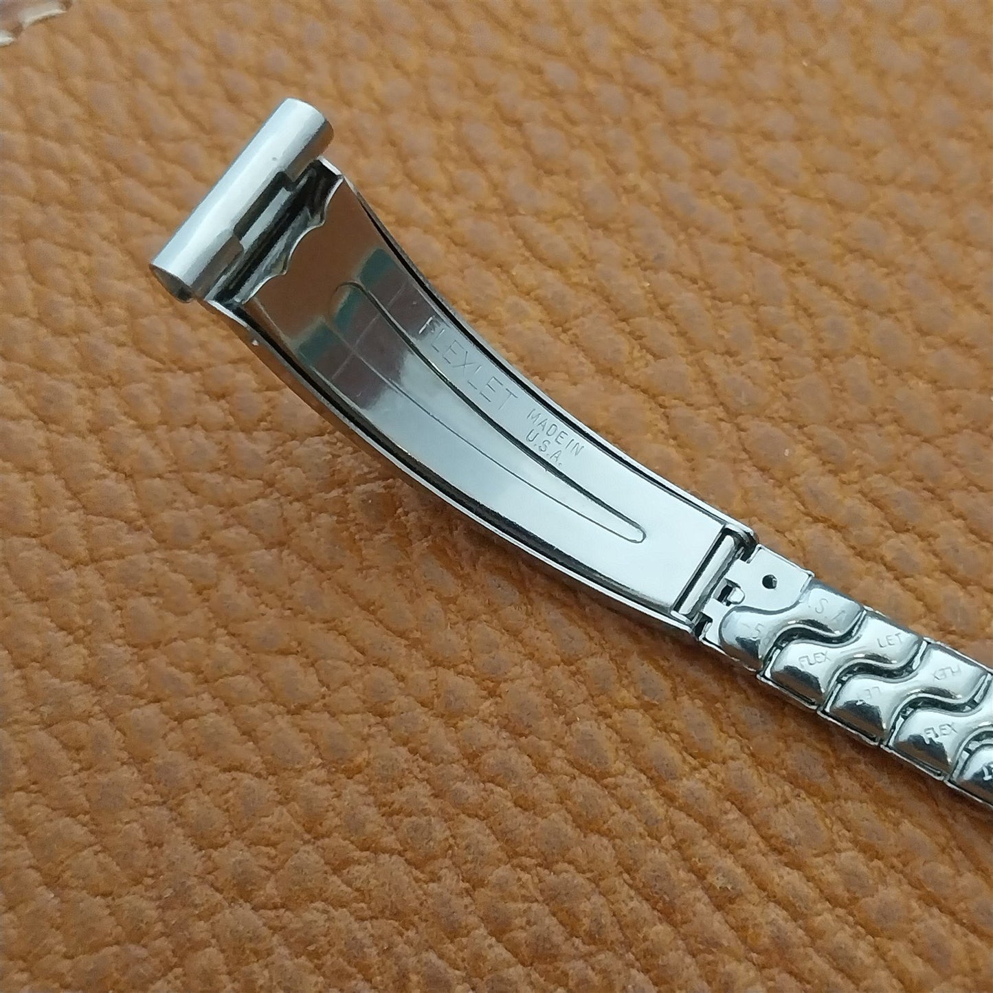 Flex-Let Ladies Stainless & Lizard Unused 1958 Vintage Cocktail Watch Band