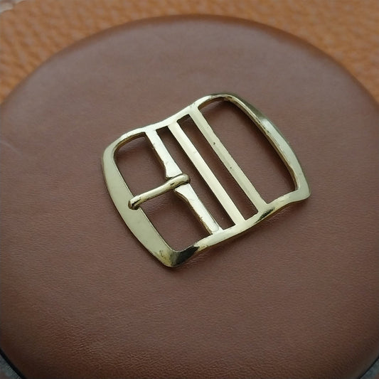 Old Stock 18mm Yellow Gold Tone Buckle for Vintage Single Pass Watch Strap