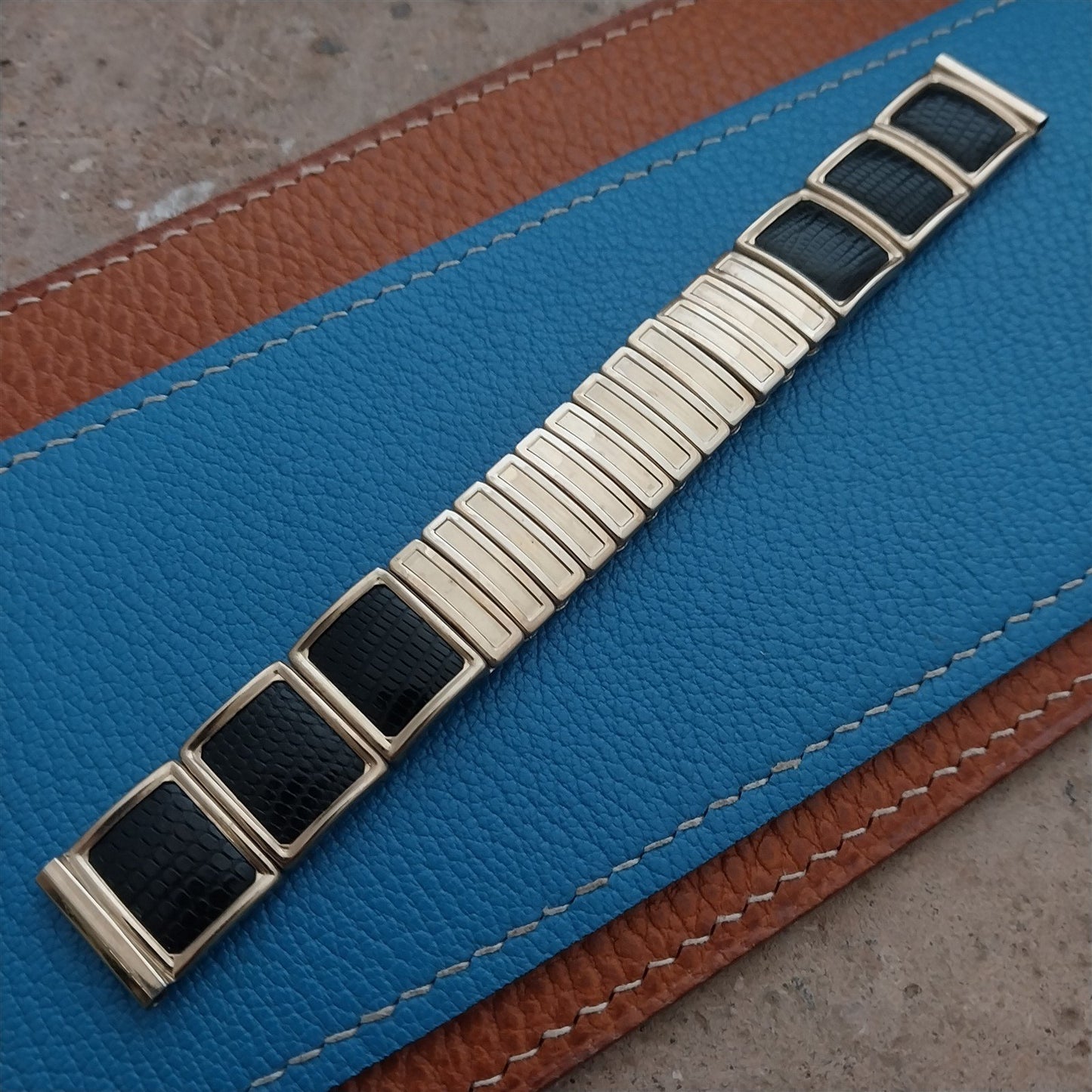Vintage 5/8" JB Champion Classic Gold-Filled & Lizard Unused 1950s Watch Band