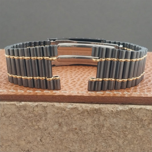 Seiko Quartz SQ100 Gunmetal & Gold-Tone Unused Vintage Watch Band