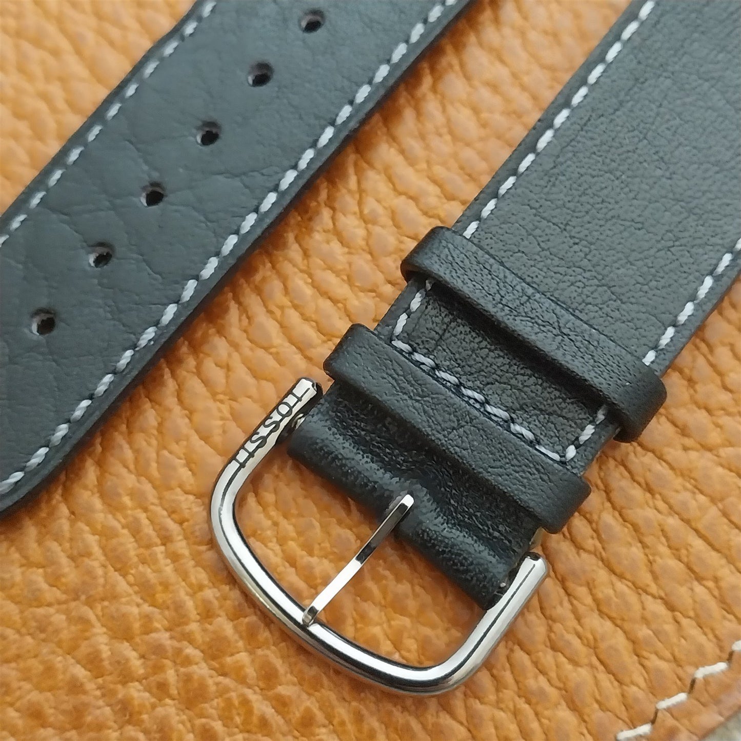 22mm Tissot nos Unused Vintage Leather Watch Strap & Logo Buckle
