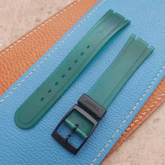 Tissot Green & Black Plastic Vintage Watch Strap