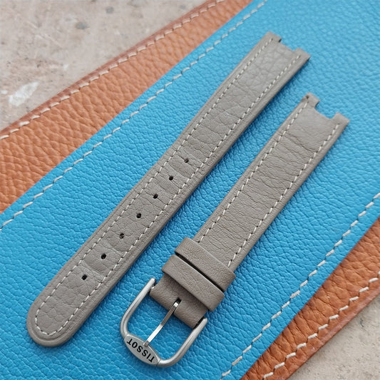 Tissot Rock Watch nos Unused Vintage Taupe Leather Watch Strap & Logo Buckle