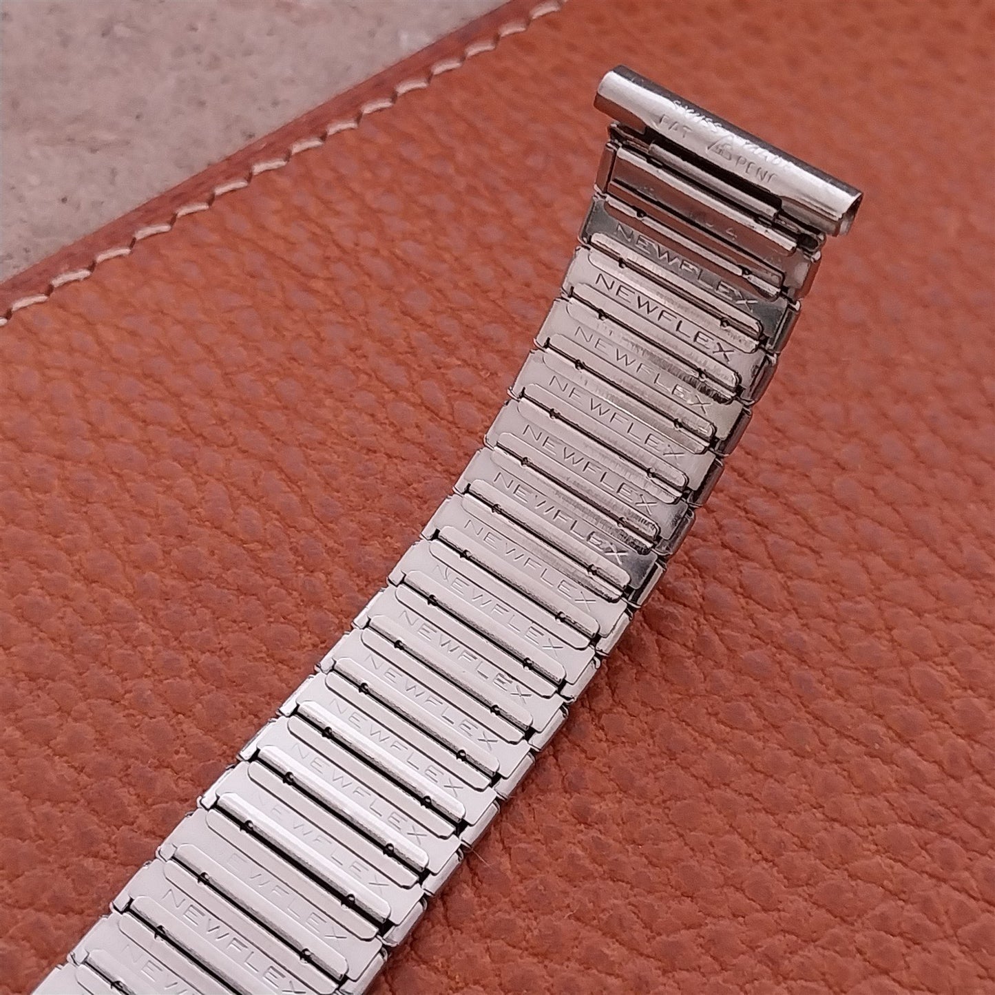 Vintage 18mm 17mm 16mm HC Newflex Swiss Stainless Steel Classic 1960s Watch Band