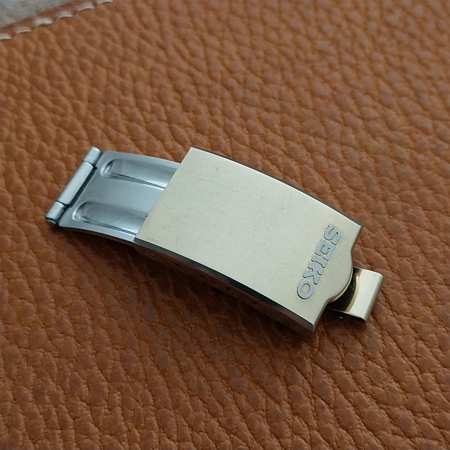 Seiko Gold-Tone & Stainless Clasp Unused Watch Band Buckle