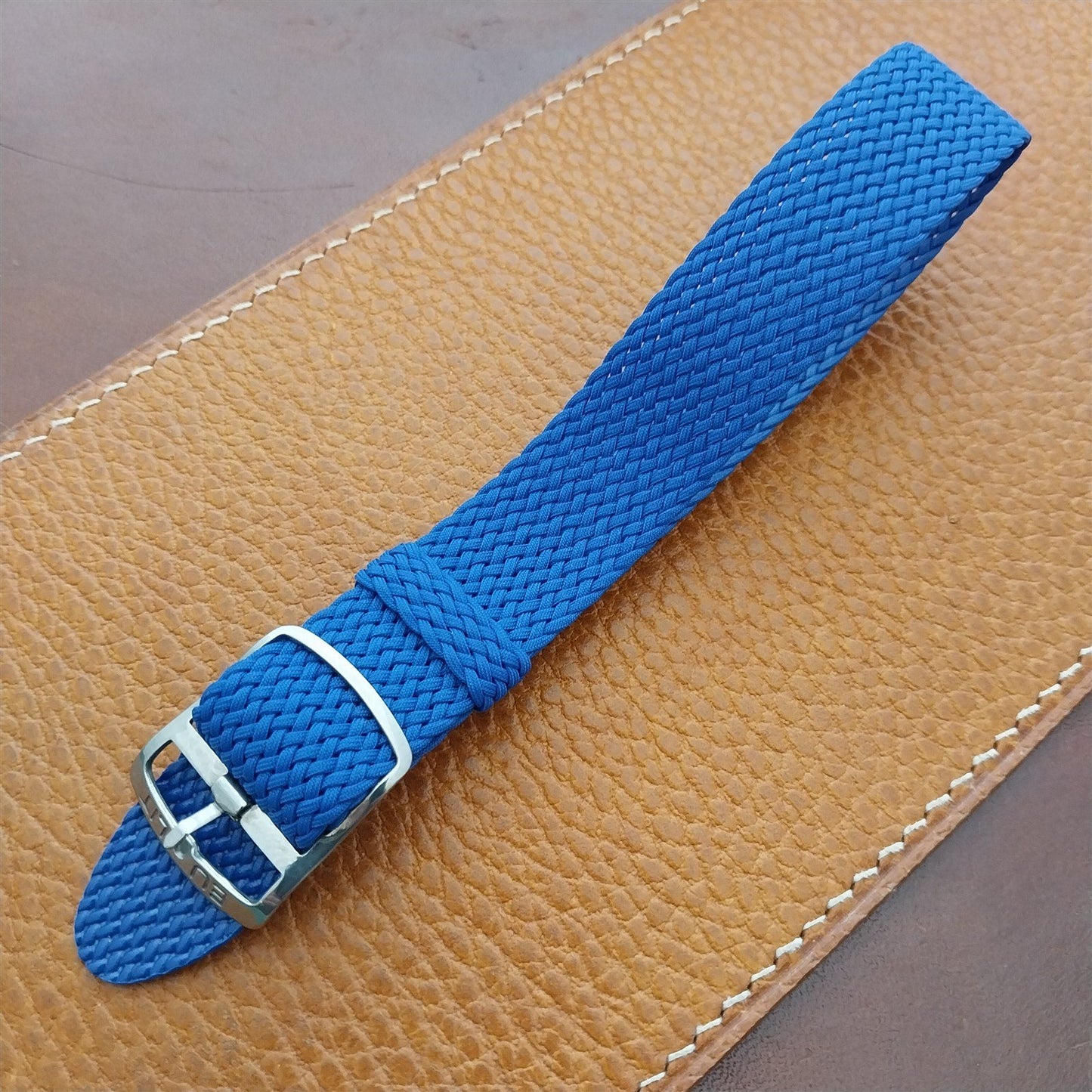 Blue 18mm Eulit Panama Braided Perlon Single Pass Field Watch Strap