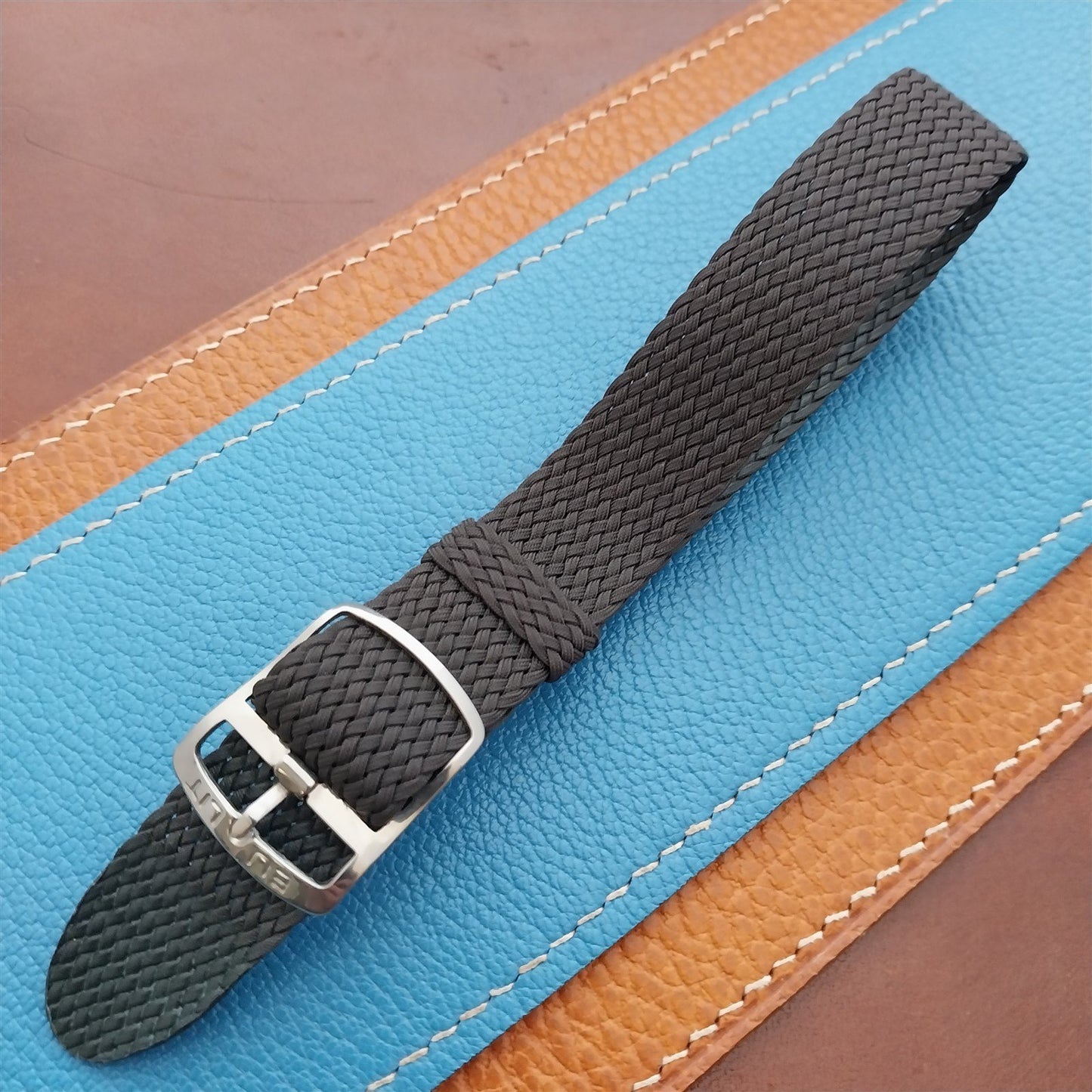 Dark Brown 18mm Eulit Panama Braided Perlon Single Pass Field Watch Strap