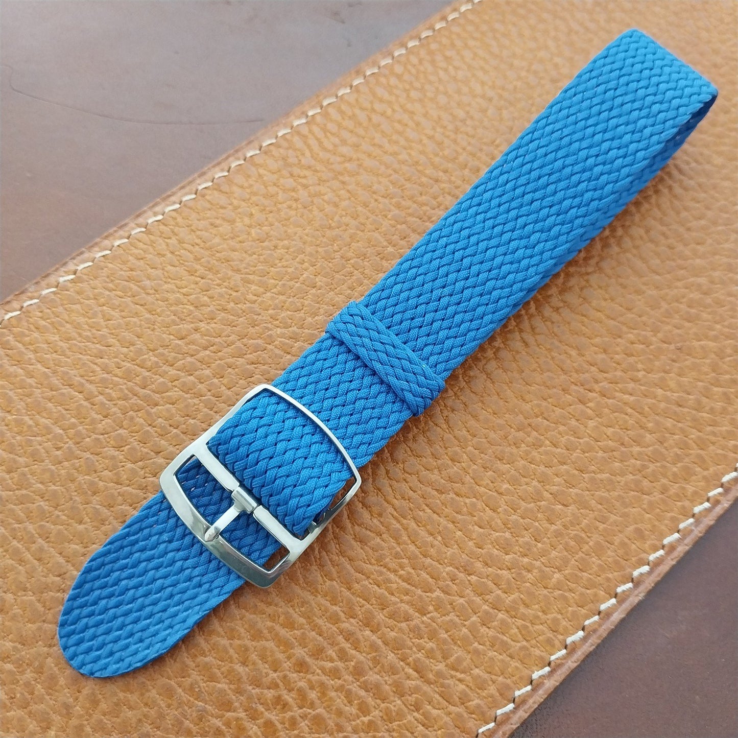 Blue 20mm Eulit Panama Braided Perlon Single Pass Field Watch Strap