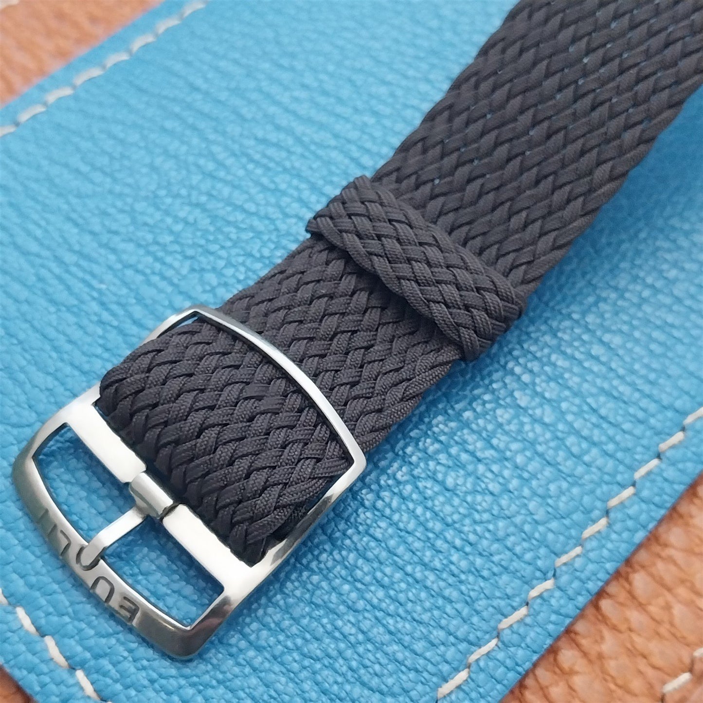 Dark Brown 20mm Eulit Panama Braided Perlon Single Pass Field Watch Strap