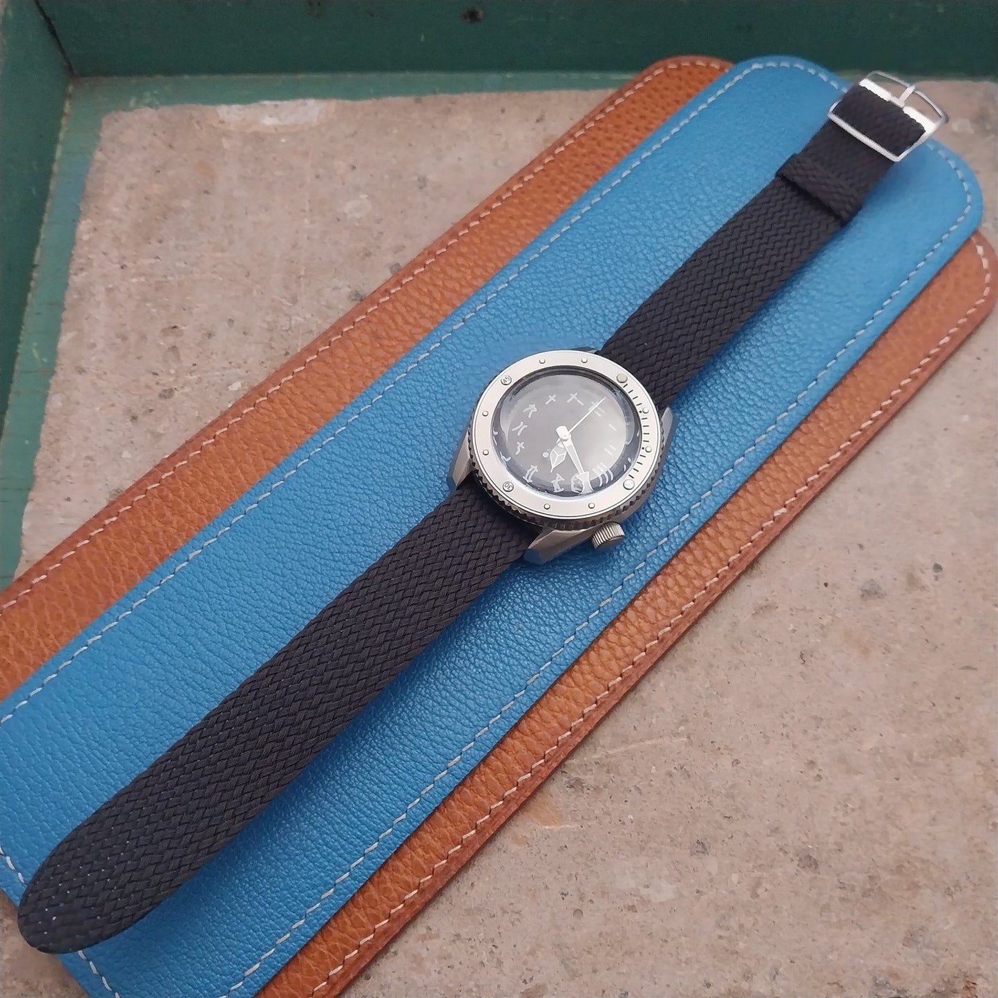 Dark Brown 20mm Eulit Panama Braided Perlon Single Pass Field Watch Strap