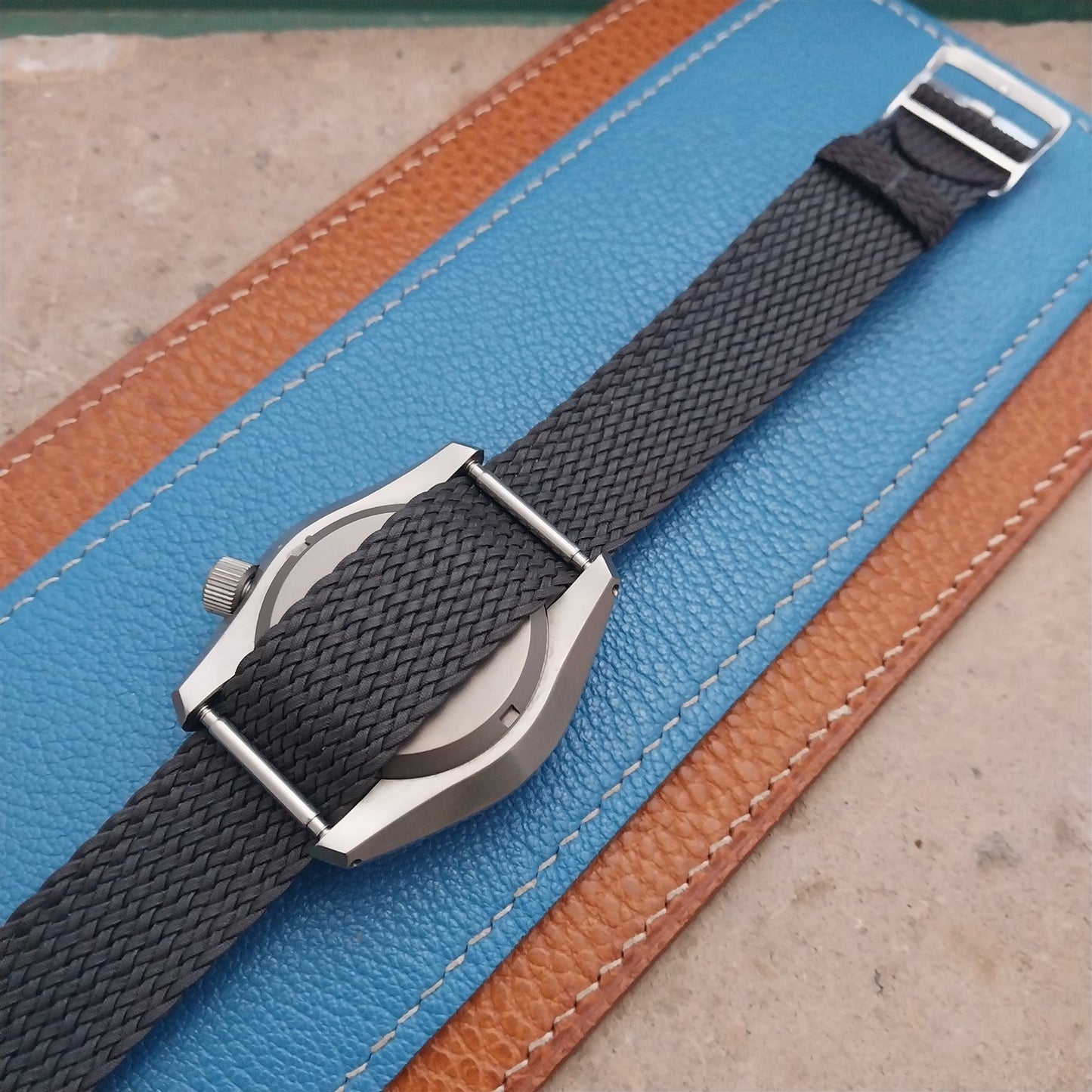Dark Brown 20mm Eulit Panama Braided Perlon Single Pass Field Watch Strap