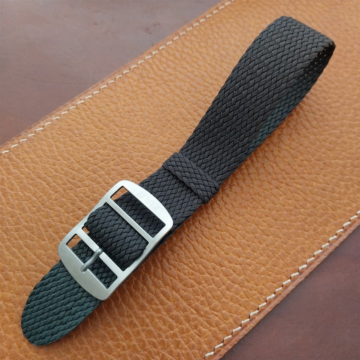 Brown 20mm Eulit Baltic Braided Perlon Single Pass Field Watch Strap