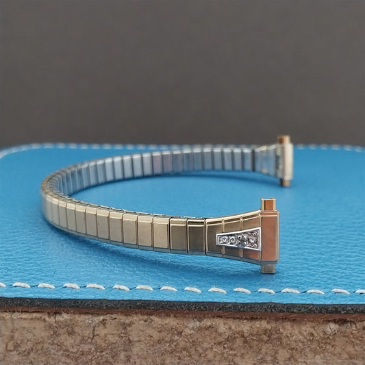 Gold-Plated & Diamond 1/2" Speidel Twistoflex Unused Vintage Cocktail Watch Band