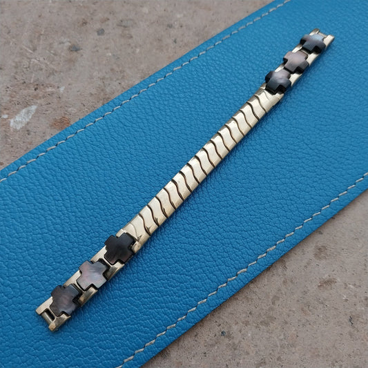 Gold-Filled Mother of Pearl Ladies Unused 1950s Vintage Cocktail Watch Band