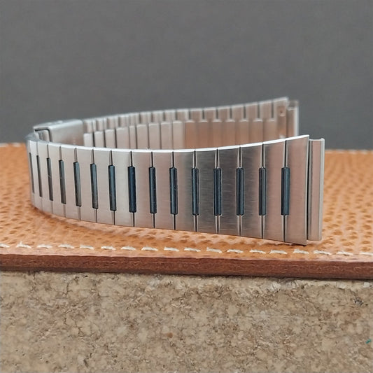 Vintage 19mm Hamilton Stainless & Steel & Blue NOS Unused Classic Watch Band