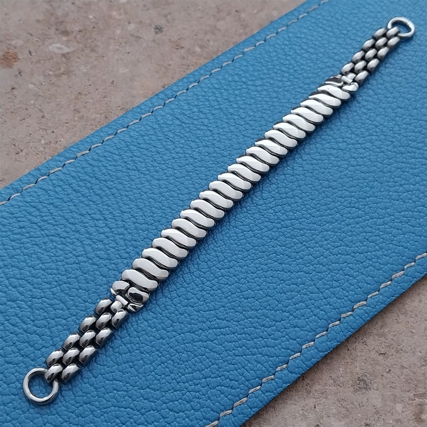 Ladies Beads of Rice Stainless Gemex 1950s Vintage Cocktail Watch Band