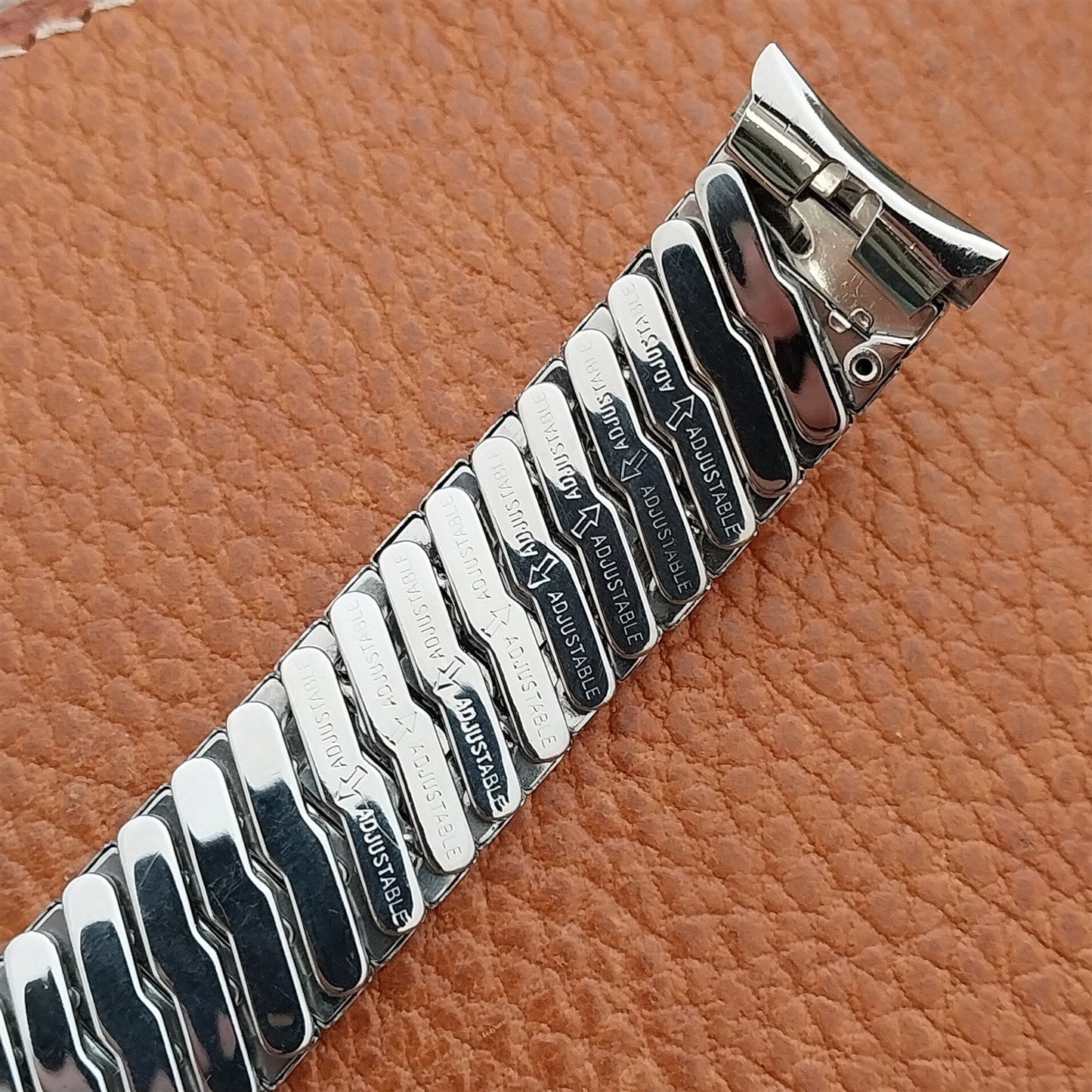 Vintage 16mm 17mm 17.2m 60s Baldwin Stainless Classic Stretch Unused Watch Band
