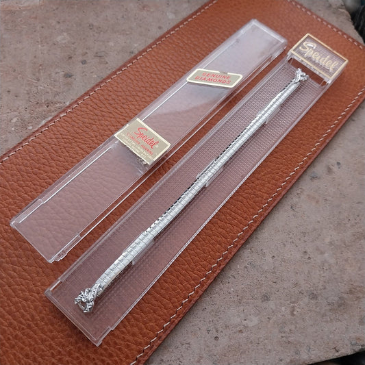 Ladies White Gold RGP & Diamond Speidel Unused Vintage Cocktail Watch Band