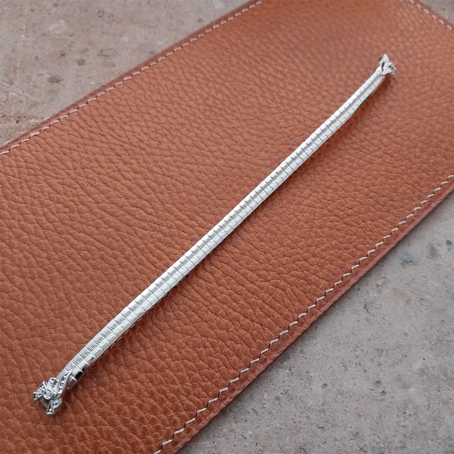 Ladies White Gold RGP & Diamond Speidel Unused Vintage Cocktail Watch Band