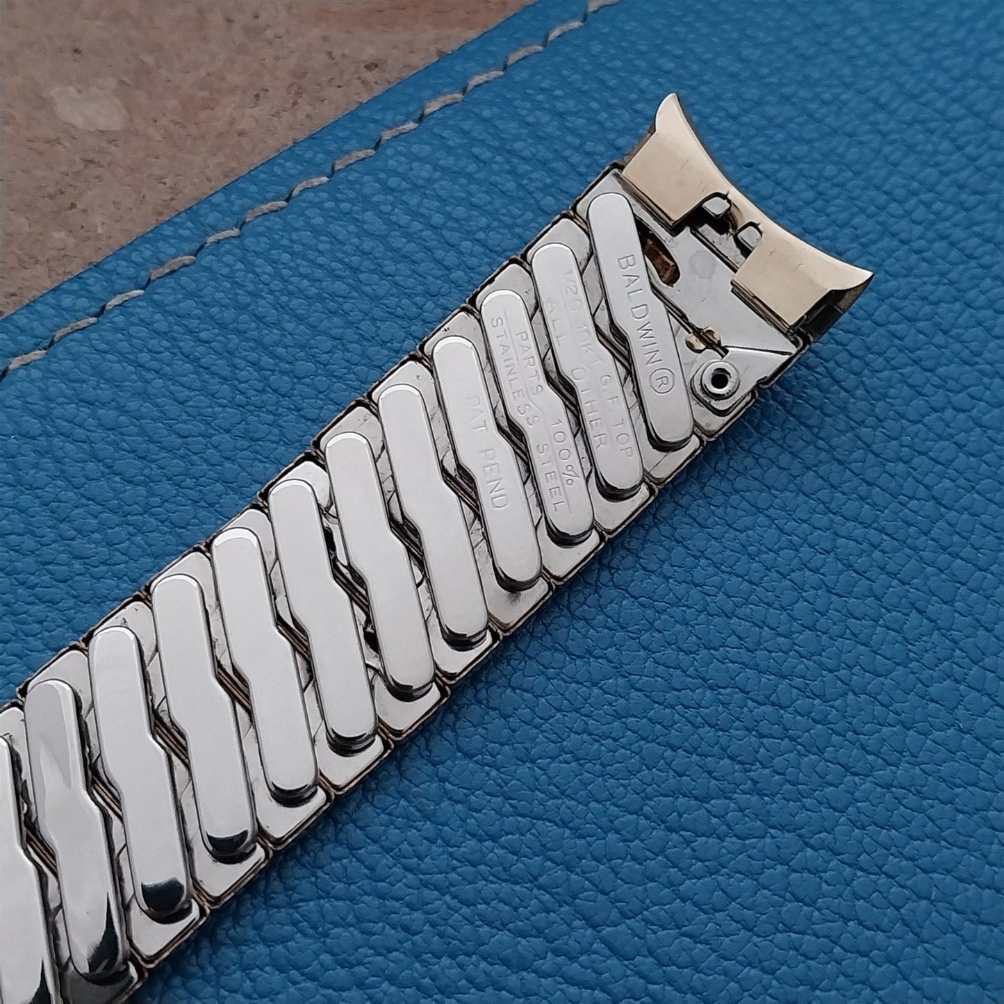 17.2mm 10k Gold-Filled Wide Baldwin USA nos 1960s Vintage Watch Band
