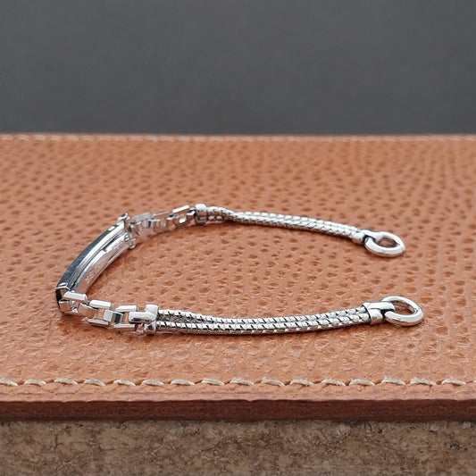 White Gold-Filled Gemex Unused 1940s Vintage Cocktail Watch Band