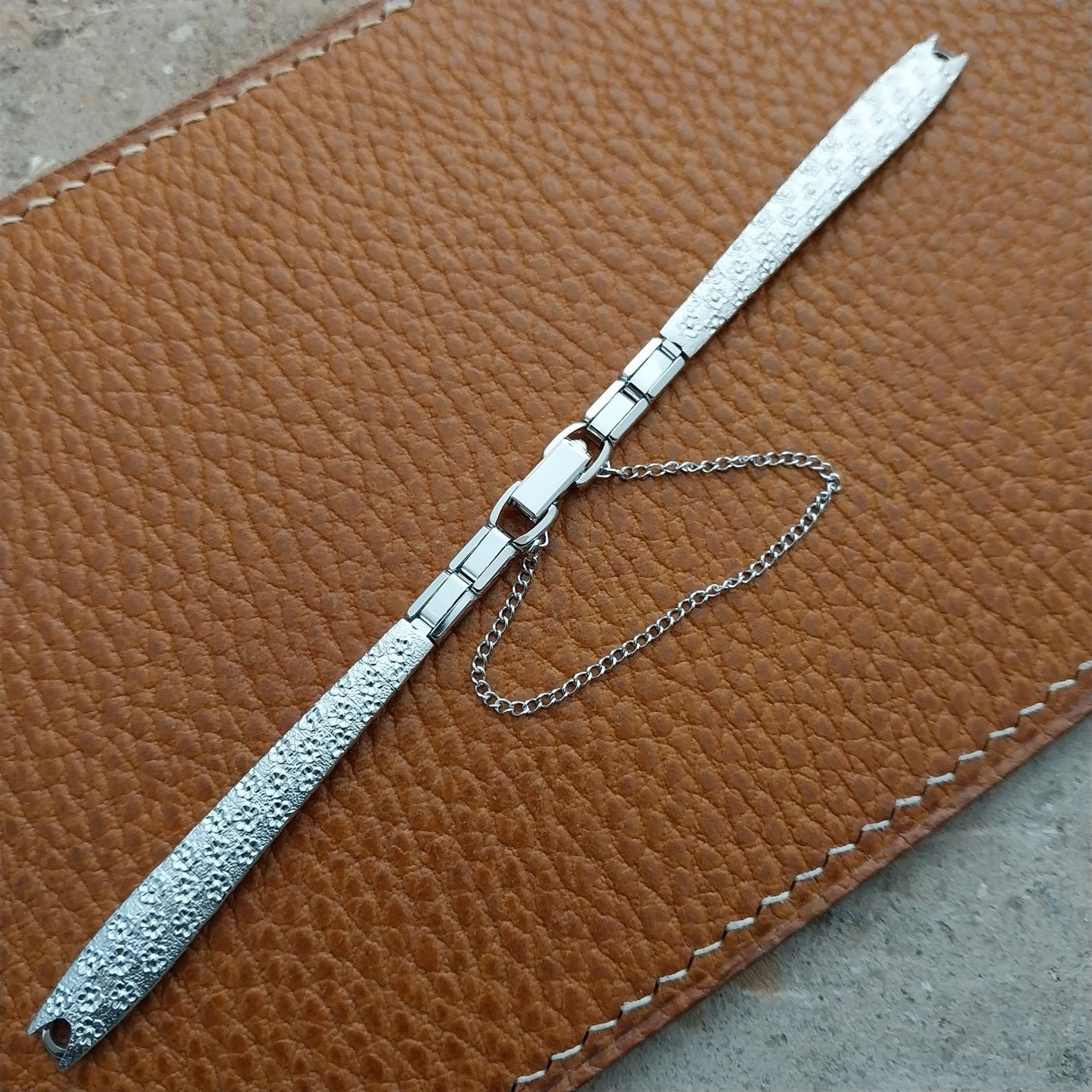 Vintage Ladies White Gold Filled Speidel 1960s Unused Cocktail Watch Band