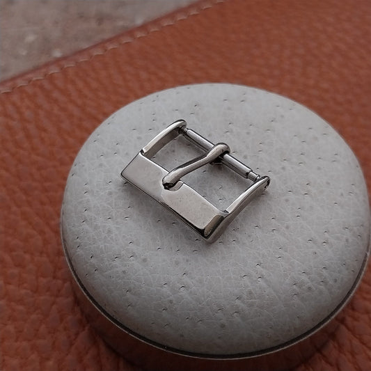 Vintage 5/8" 1950s Classic Silver-Tone nos Unused Watch Strap Buckle